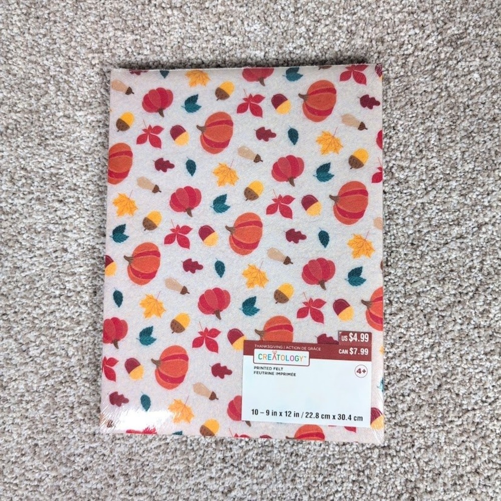 Creatology Thanksgiving Printed Felt Fabric Sheet‎ Fall Harvest Pumpkins